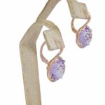 Amethyst 
0.35ct Diamond 14k Rose Gold Ladies Earrings