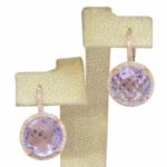 Amethyst 
0.35ct Diamond 14k Rose Gold Ladies Earrings