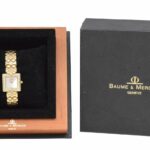 Baume 
Mercier Dress 18k YG /Diamond  White MOP Dial Ladies Quartz Box MV035078