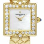 Baume 
Mercier Dress 18k YG /Diamond  White MOP Dial Ladies Quartz Box MV035078