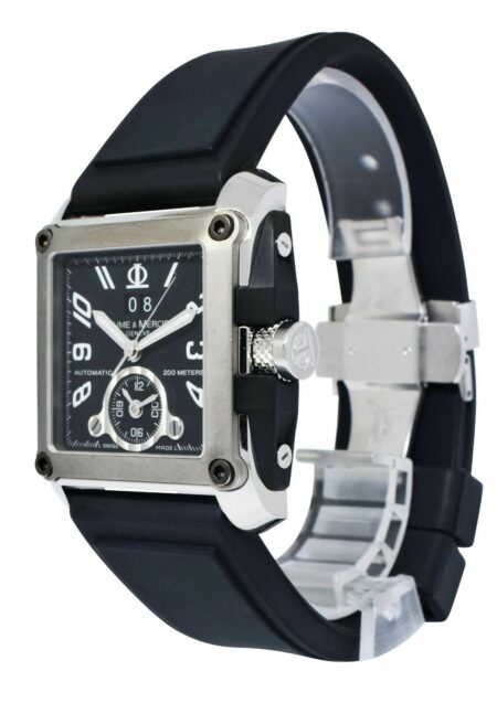 Baume & Mercier Hampton Square Dual Time Steel Mens 37mm Automatic Watch 65590