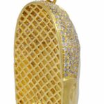 Buddah Pendant 18k Yellow Gold Pave White 
Blue Diamonds