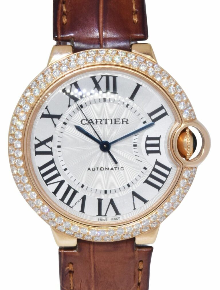 Cartier Ballon Bleu 18k Rose Gold 
Diamond 36mm Automatic Watch 3003