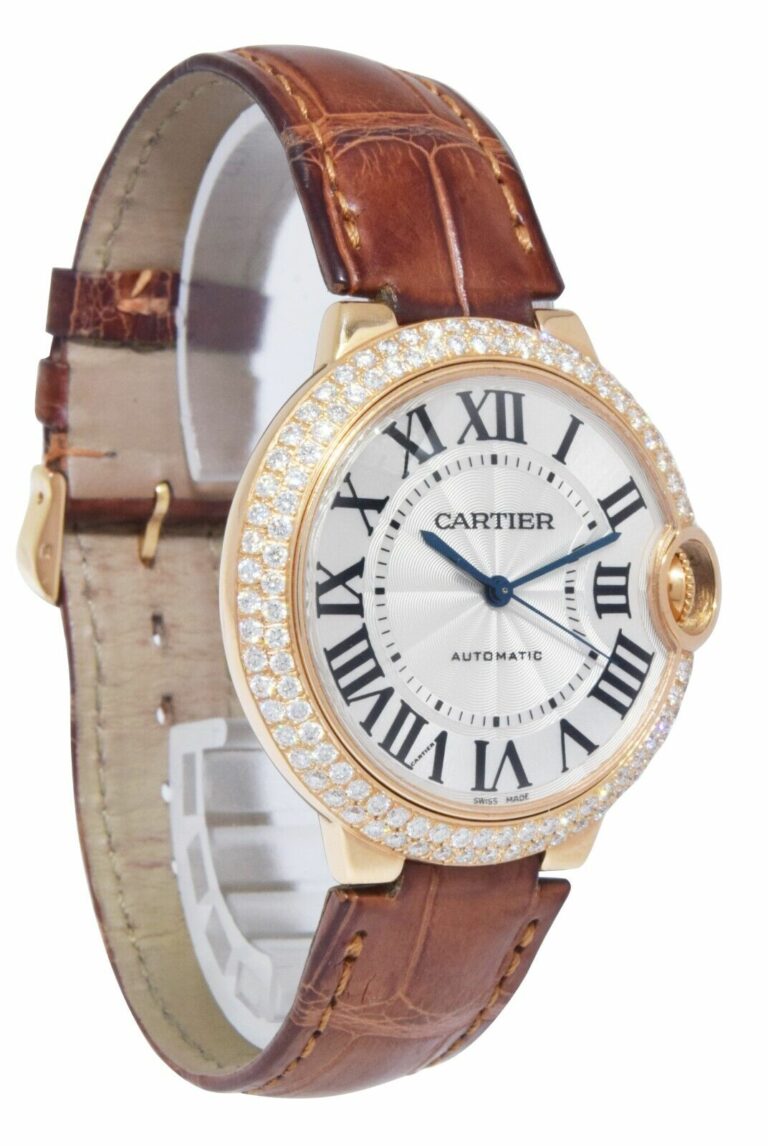 Cartier Ballon Bleu 18k Rose Gold 
Diamond 36mm Automatic Watch 3003