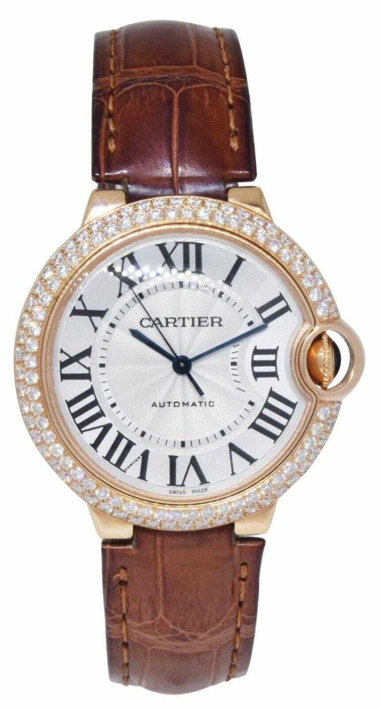 Cartier Ballon Bleu 18k Rose Gold 
Diamond 36mm Automatic Watch 3003