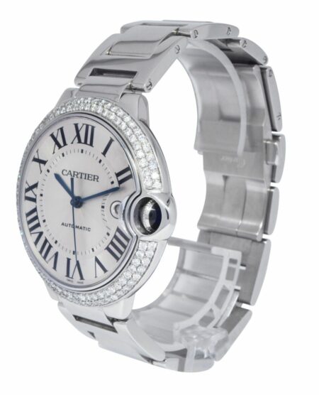 Cartier Ballon Bleu 42mm Steel Diamond Bezel Automatic Watch W69012Z4 3001