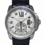 Cartier Calibre Steel Silver Dial w/ Black Date Mens 42mm Automatic Watch 3299