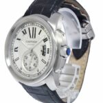 Cartier Calibre Steel Silver Dial w/ Black Date Mens 42mm Automatic Watch 3299