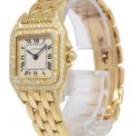 Cartier Panthere Small 18k Yellow Gold Diamond Bezel 
Lugs Ladies Quartz Watch