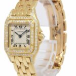 Cartier Panthere Small 18k Yellow Gold Diamond Bezel 
Lugs Ladies Quartz Watch