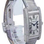 Cartier Tank Americaine Small 18k White Gold Diamond Ladies Quartz Watch 1713