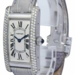 Cartier Tank Americaine Small 18k White Gold Diamond Ladies Quartz Watch 1713