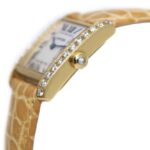 Cartier Tank Francaise 18k Yellow Gold Diamond Bezel Ladies Midsize Watch 2466