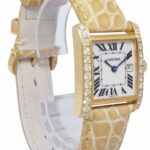 Cartier Tank Francaise 18k Yellow Gold Diamond Bezel Ladies Midsize Watch 2466