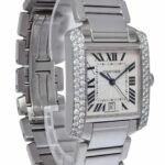 Cartier Tank Francaise Large Stainless Steel Diamond Ladies Automatic Watch 2302