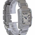 Cartier Tank Francaise Large Stainless Steel Diamond Ladies Automatic Watch 2302