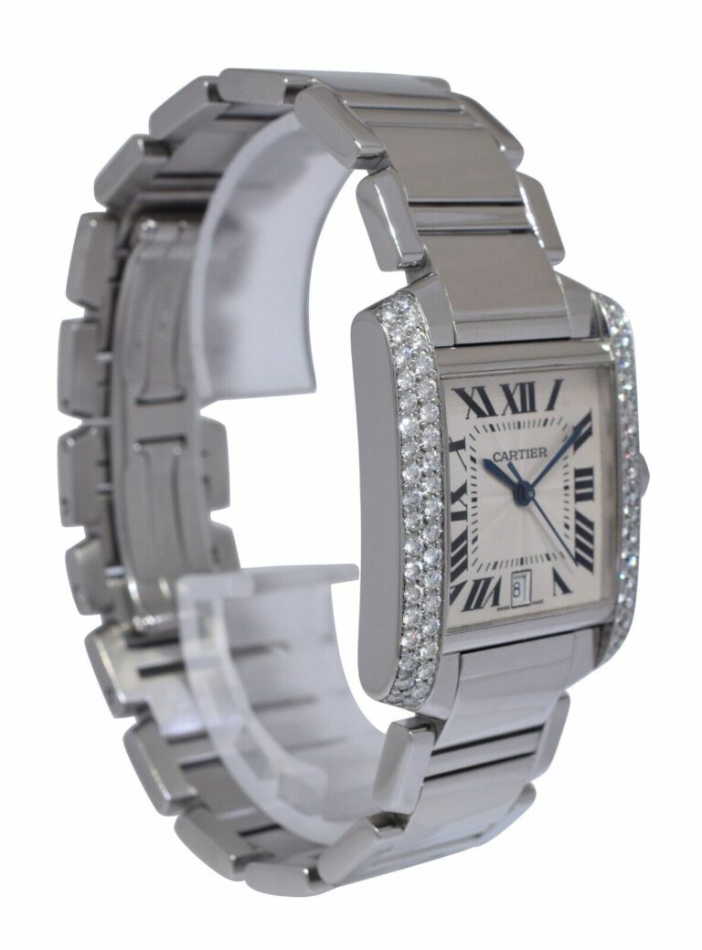 Cartier Tank Francaise Large Stainless Steel Diamond Ladies Automatic Watch 2302