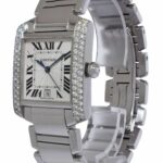 Cartier Tank Francaise Large Stainless Steel Diamond Ladies Automatic Watch 2302