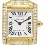 Cartier Tank Francaise Small 18k Yellow Gold 6.00 Ct Diamond Ladies Watch 1820