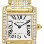 Cartier Tank Francaise Small 18k Yellow Gold 6.00 Ct Diamond Ladies Watch 1820