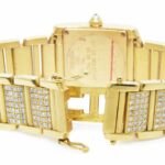 Cartier Tank Francaise Small 18k Yellow Gold 6.00 Ct Diamond Ladies Watch 1820