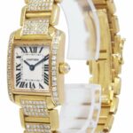 Cartier Tank Francaise Small 18k Yellow Gold 6.00 Ct Diamond Ladies Watch 1820