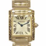 Cartier Tank Francaise Small 18k Yellow Gold Champagne Diamond Ladies Watch 2385