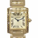 Cartier Tank Francaise Small 18k Yellow Gold Champagne Diamond Ladies Watch 2385