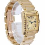 Cartier Tank Francaise Small 18k Yellow Gold Champagne Diamond Ladies Watch 2385