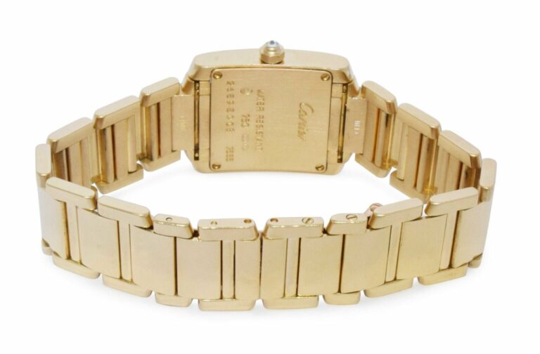 Cartier Tank Francaise Small 18k Yellow Gold Champagne Diamond Ladies Watch 2385