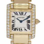 Cartier Tank Francaise Small 18k Yellow Gold Diamond Ladies Watch 1820