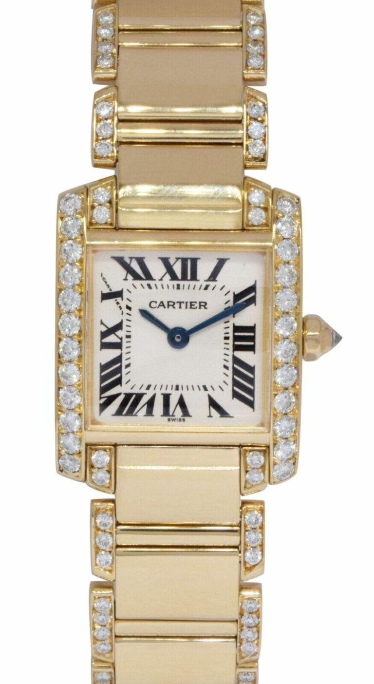 Cartier Tank Francaise Small 18k Yellow Gold Diamond Ladies Watch 1820