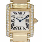 Cartier Tank Francaise Small 18k Yellow Gold Diamond Ladies Watch 1820