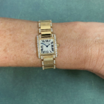 Cartier Tank Francaise Small 18k Yellow Gold Diamond Ladies Watch 1820