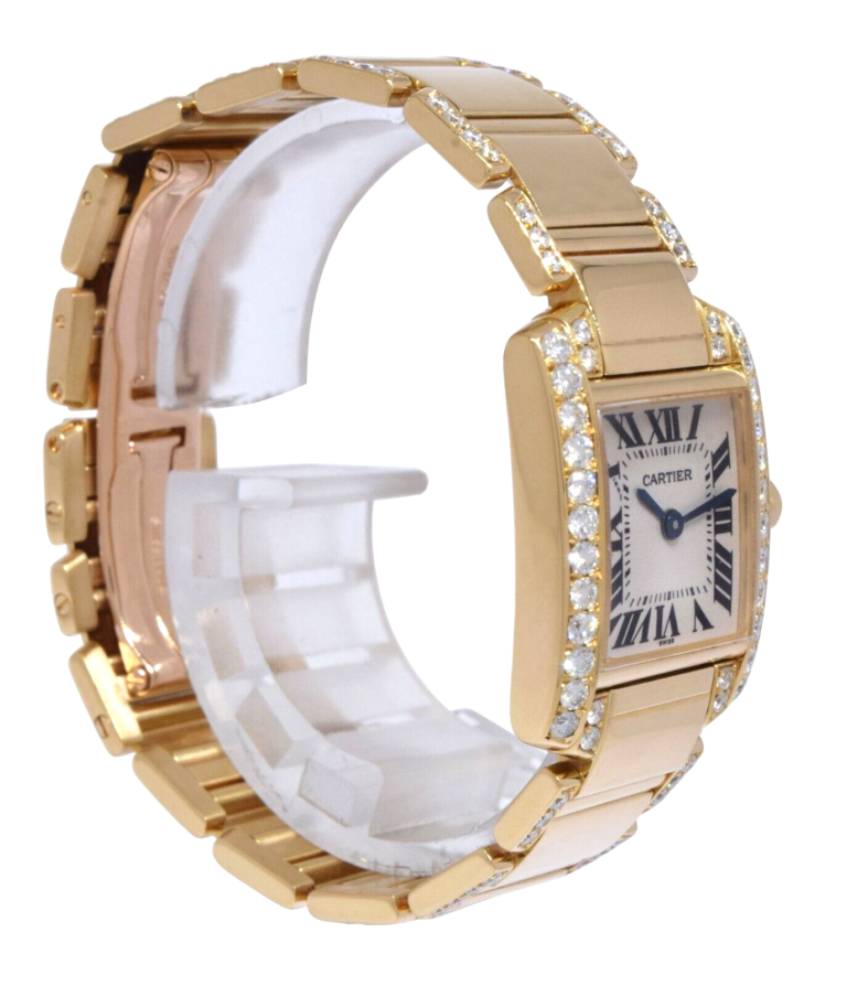 Cartier Tank Francaise Small 18k Yellow Gold Diamond Ladies Watch 1820