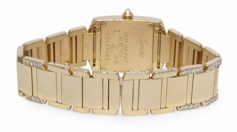 Cartier Tank Francaise Small 18k Yellow Gold Diamond Ladies Watch 1820