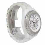 Chanel J12 Chronograph White Ceramic 
Diamond Bezel Ladies 41mm Automatic Watch