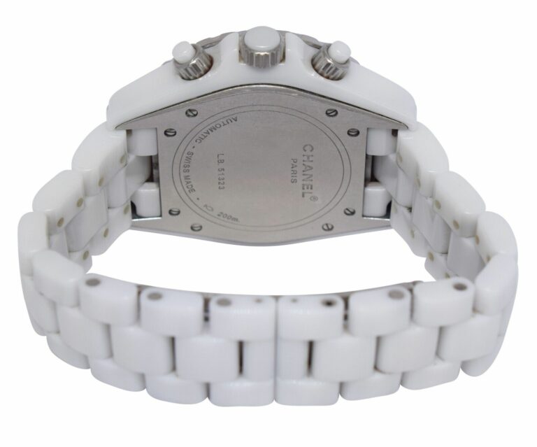 Chanel J12 Chronograph White Ceramic 
Diamond Bezel Ladies 41mm Automatic Watch