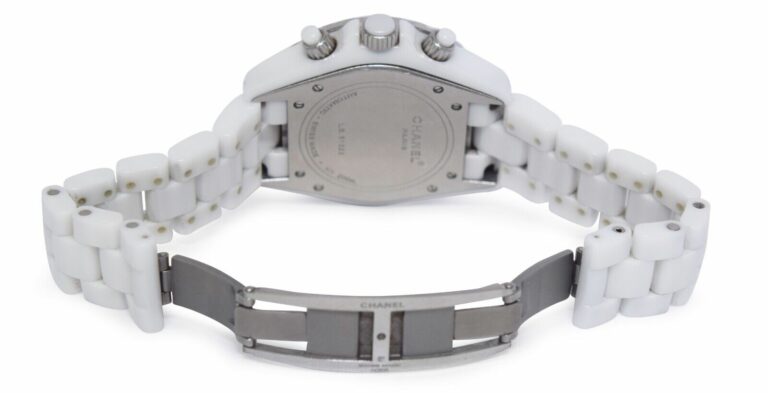 Chanel J12 Chronograph White Ceramic 
Diamond Bezel Ladies 41mm Automatic Watch