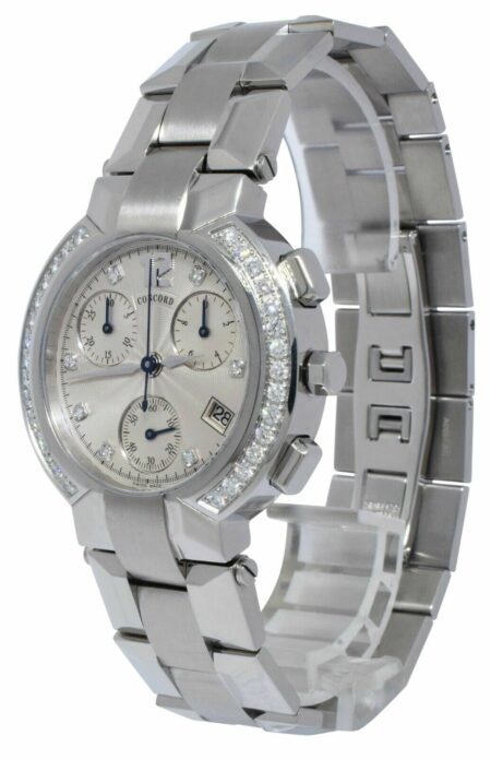 Concord La Scala Chronograph Steel Diamond 38mm Quartz Watch 14.C5.1891 S