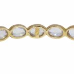 Crystal 
18k Yellow Gold Ladies Bangle Bracelet 7