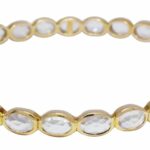 Crystal 
18k Yellow Gold Ladies Bangle Bracelet 7