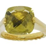 David Yurman Lemon Quartz 18k Yellow Gold Ladies Ring Size 6