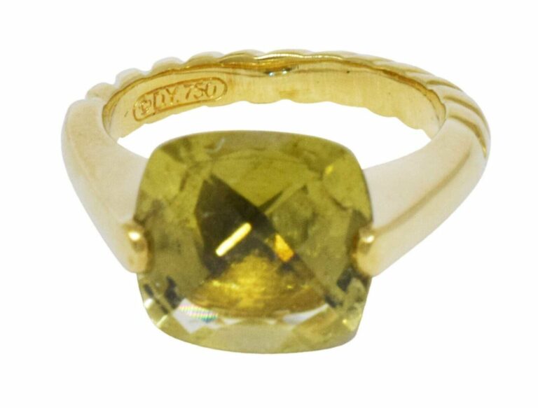 David Yurman Lemon Quartz 18k Yellow Gold Ladies Ring Size 6