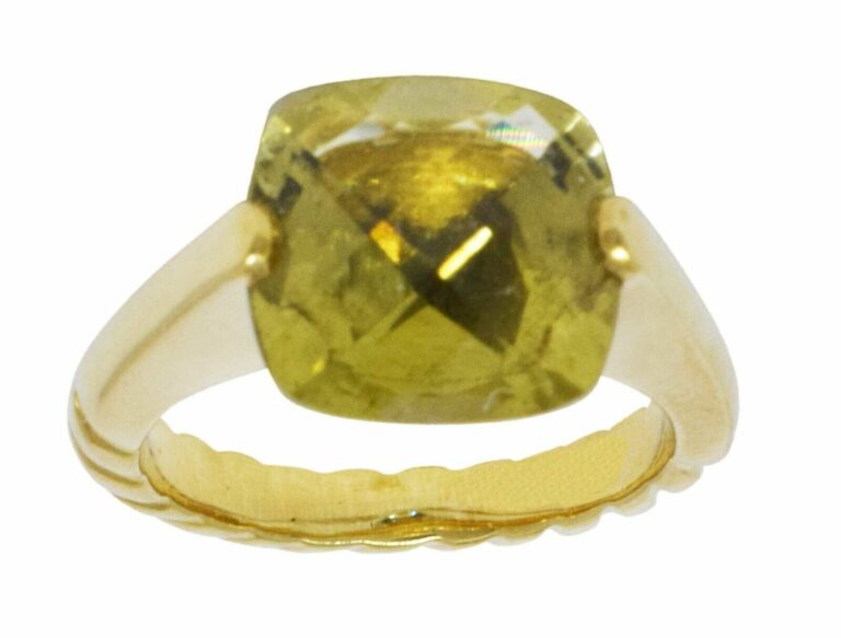 David Yurman Lemon Quartz 18k Yellow Gold Ladies Ring Size 6