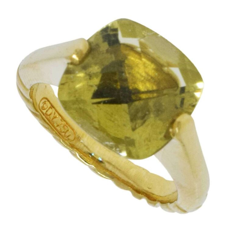 David Yurman Lemon Quartz 18k Yellow Gold Ladies Ring Size 6