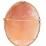 Del Gatto Shell Cameo Pendant/Pin with 14k Yellow Gold Border