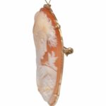 Del Gatto Shell Cameo Pendant/Pin with 14k Yellow Gold Border