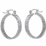 Diamond Hoop Earrings 1.65 CT 
14k White Gold