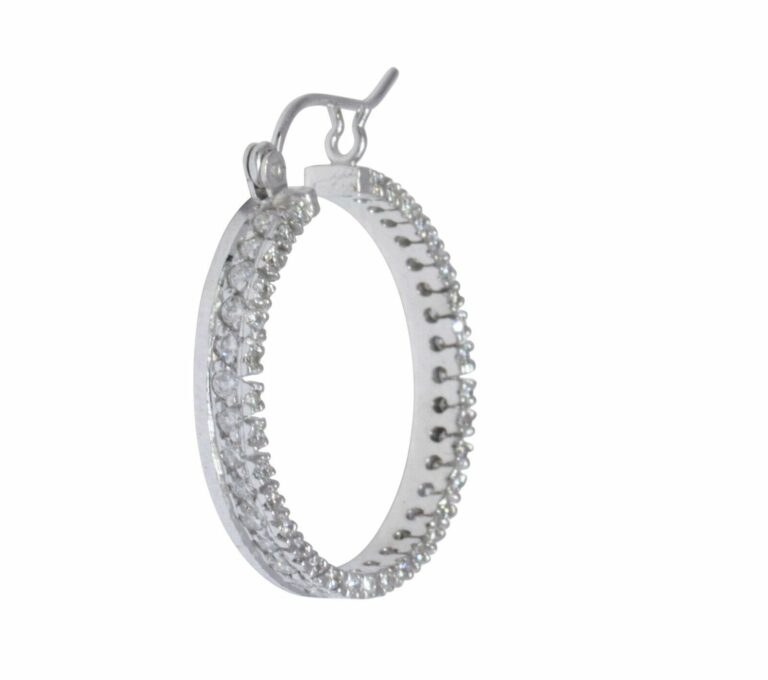 Diamond Hoop Earrings 1.65 CT 
14k White Gold